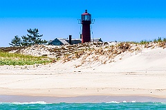 Sandy Beach By Monomoy Point Lighthouse on Cape Cod